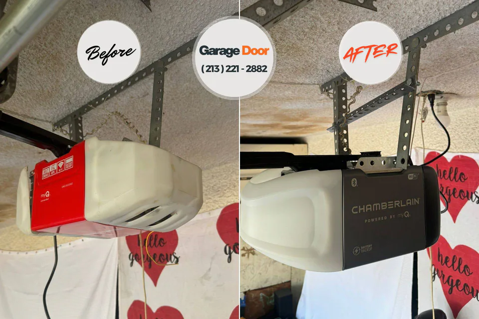 Before and after: garage door repair Madison Heights, MI